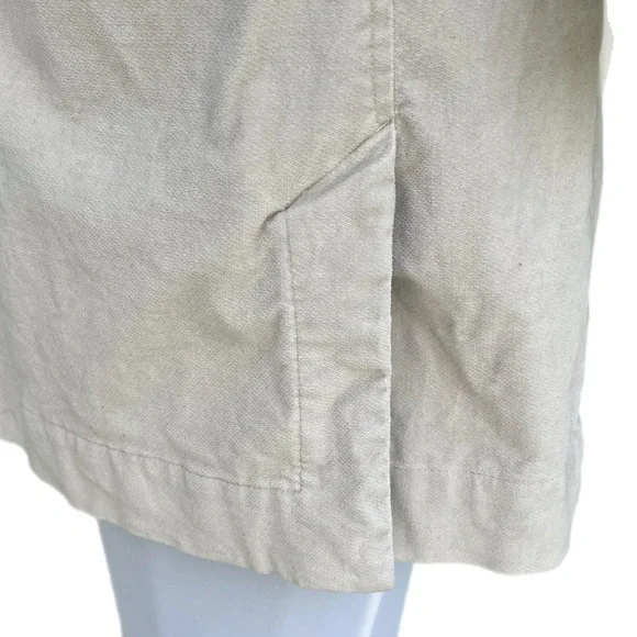 Tommy Jeans Vintage Velvet Trench Coat Khaki Cream Med Cute Great Condition - Picture 8 of 14